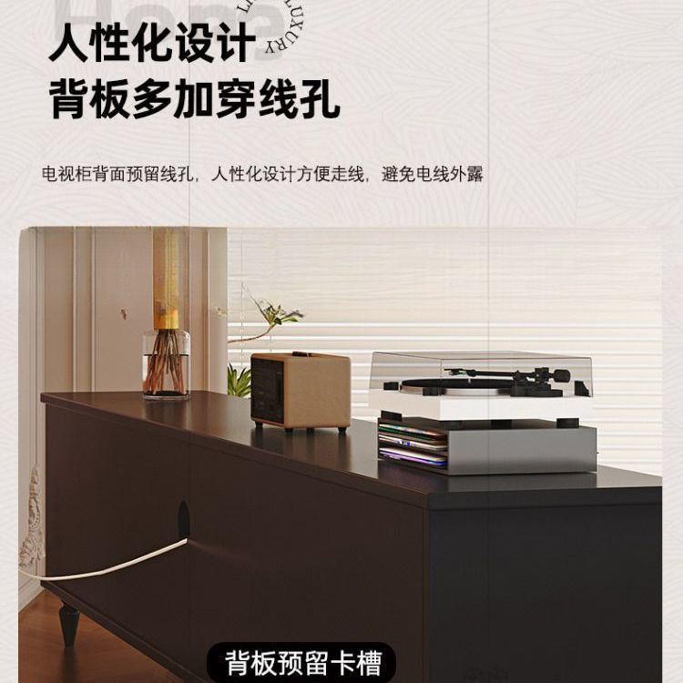 法式电视柜家用客厅落地式茶几组合储物柜实木美式复古高款收纳柜|undefined