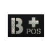 M00241-26B+ Reflective Large Blood Type (Black Cloth White Cross B+)