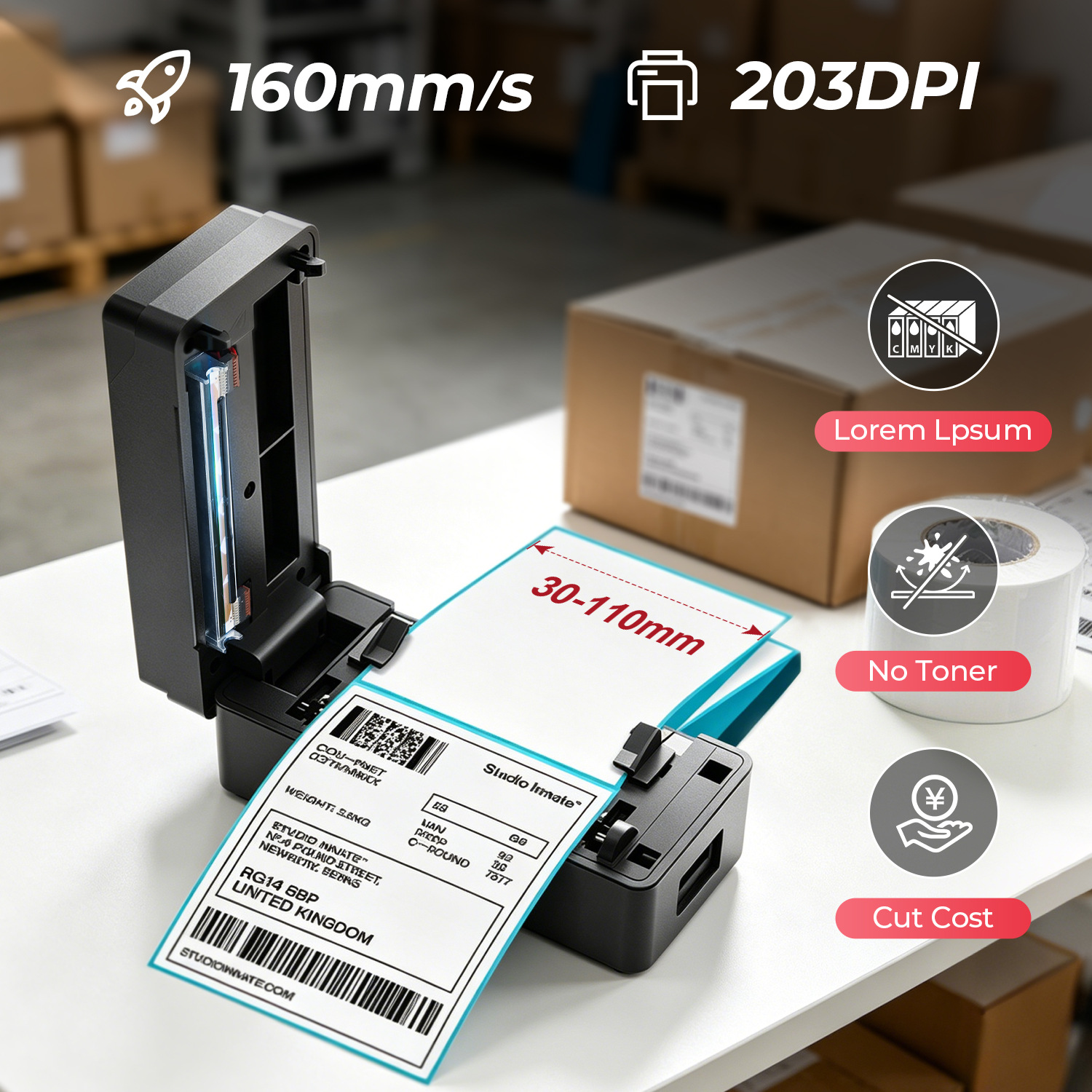 (Cross-border trading), printer, 4 inch, bluetooth 2