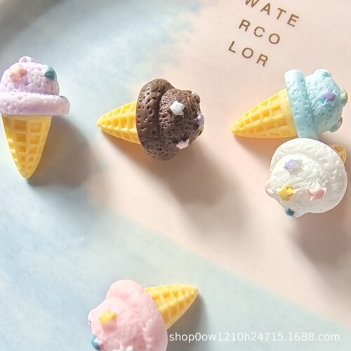 Macaron color star ice cream cone simulation food toy resin accessories diy glue cream glue mobile phone case