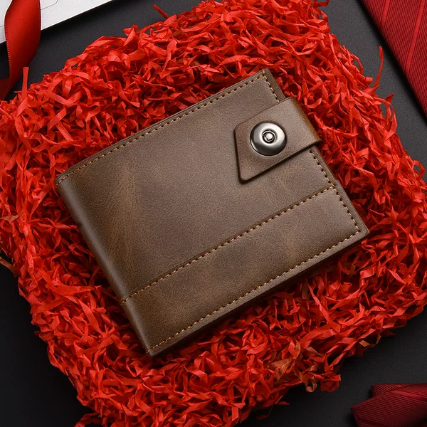 New Men's Short Wallet European and American Retro Large Capacity Multi-Card Holder Multifunctional Men's Wallet Men's Wallet