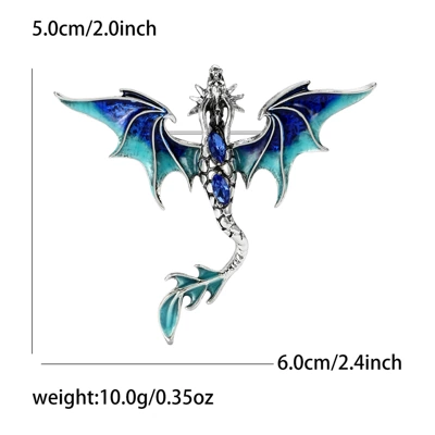 Yaxa sancaqları Dragon Brooch, Domineering and Mighty - blue-4399-bl