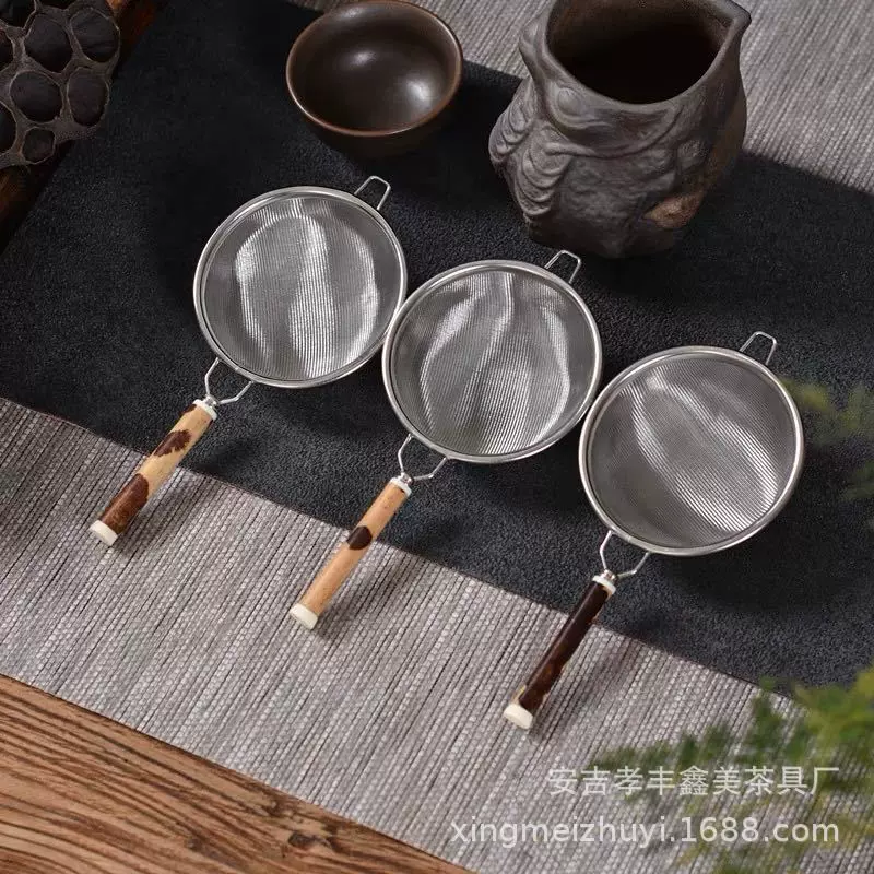 紫竹湘妃竹茶漏  304不锈钢滤网泡茶过滤器茶具配件厂家批发