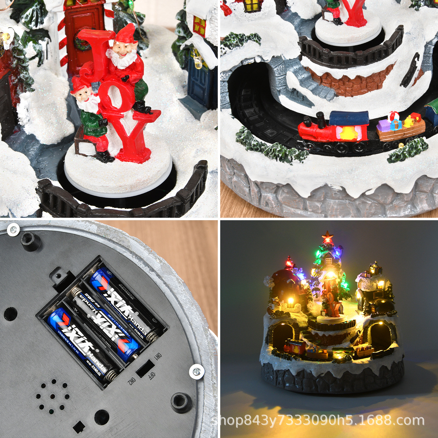 Decoraciones de Navidad luminosas caja de música caja de sonido bolas de cristal regalos para niños regalos adornos de resina de escritorio