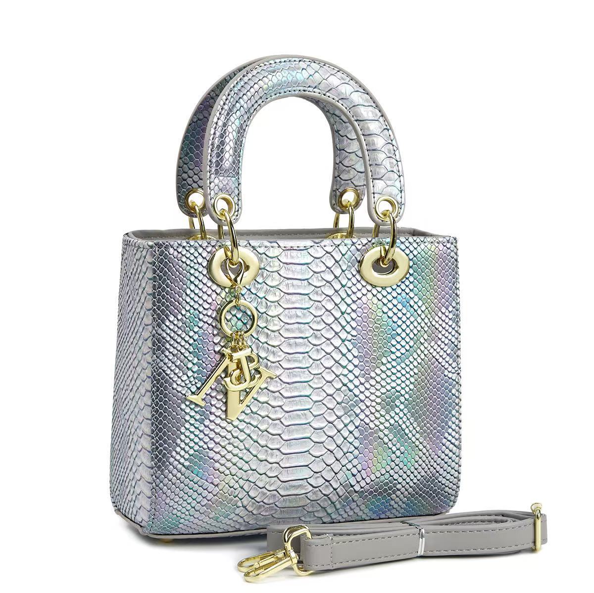 Temperamento de moda cocodrilo bolsos de mano letras colgantes bolsos de hombro casuales diarios bolsos transfronterizos