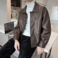 A15 Brown (Button Leather Jacket)