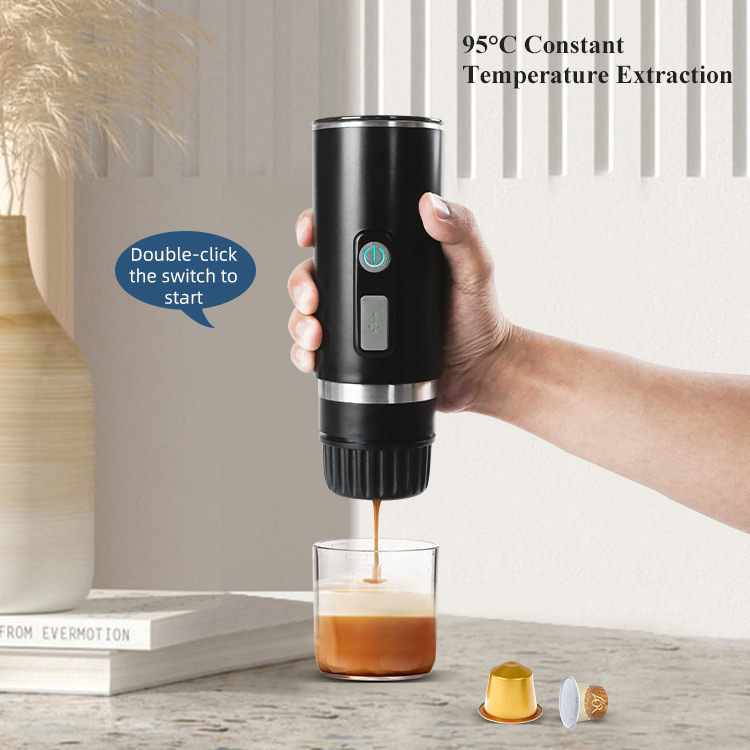 Automatic espresso machine capsule powder universal coffee pot rechargeable outdoor black coffee making