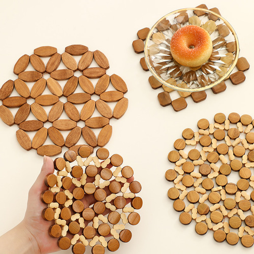 Household bamboo anti-scald insulation mat casserole mat dining table mat placemat bowl mat plate mat square round bowl mat wholesale