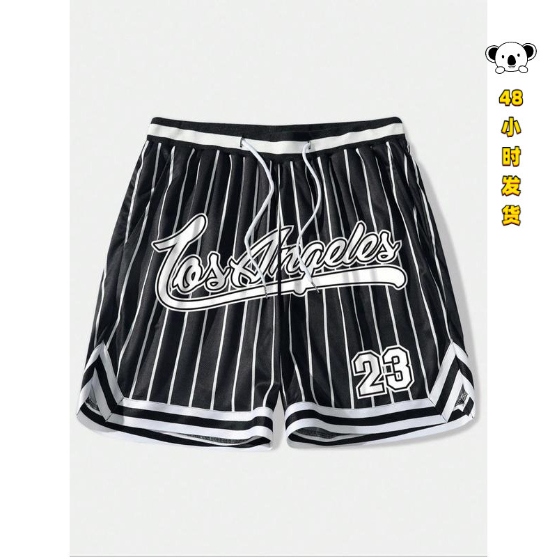 T 10512 New York striped shorts, breathable sports shorts with New York stripes