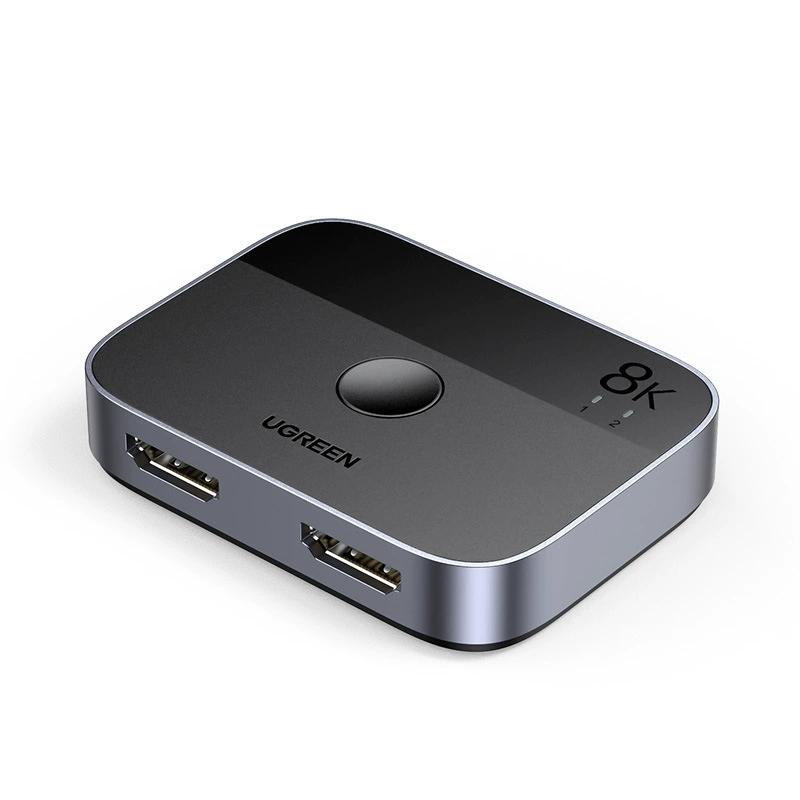 Зелёный коммутатор HDMI с двумя входами и одним выходом версия 2.1 8k HD видеоконтвертер подходит для Xbox/PS4