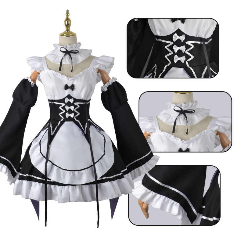 ゼロから始める异世界生活ライムメイドcos服ラムメイド二次元アニメ衣装フルセット|undefined
