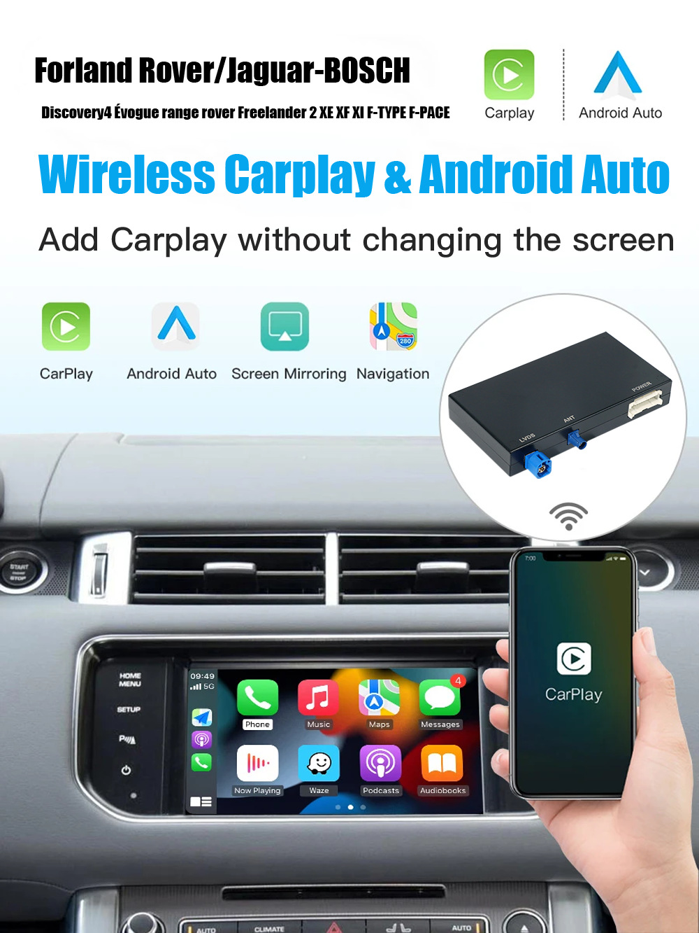Suitable for Land Rover and Jaguar Bosch System Wireless Carplay and Android Auto Bosch Decoder