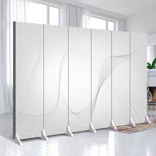Pure white screen partition living room shelter simple modern door company LOGO office mobile folding Nordic