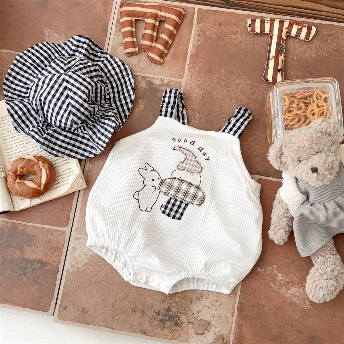 Youhe nuevo mono de bebé estilo delgado bebé macho cabestrillo casual mamelillo traje de sombrero para el sol