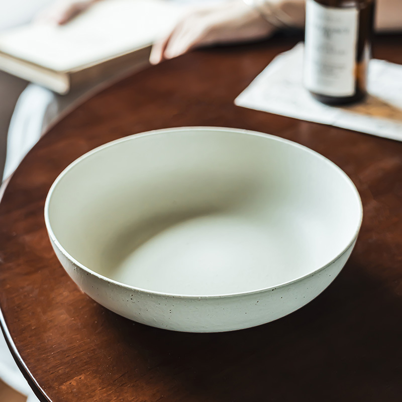 Tacos de cerámica de color sólido de estilo japonés retrógrado, tazones de cerámica de color sólido, tazones de platos, tazones de platos, tazones de pasta, tazones de ensalada