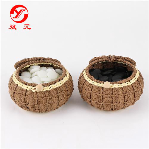 Double-Piece Go Set for Beginners, Portable Set for Children, Art-Woven Basket Go Set, Gomoku, Direct Sales from the Manufacturer