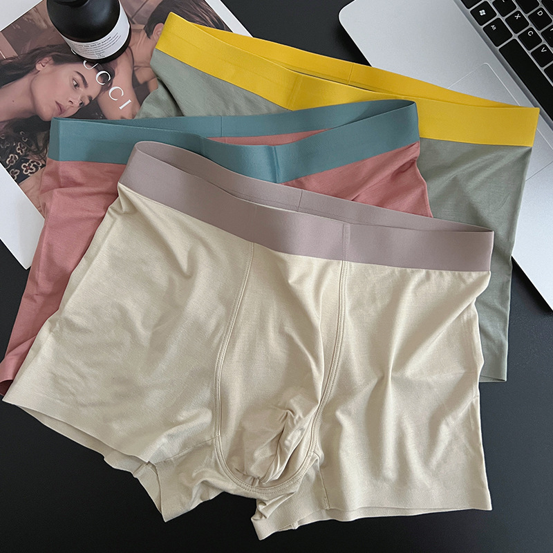 Ropa interior modal de los hombres sin costuras boxeadores de fábrica al por mayor boxeadores transpirables más tamaño verano Mediados de cintura
