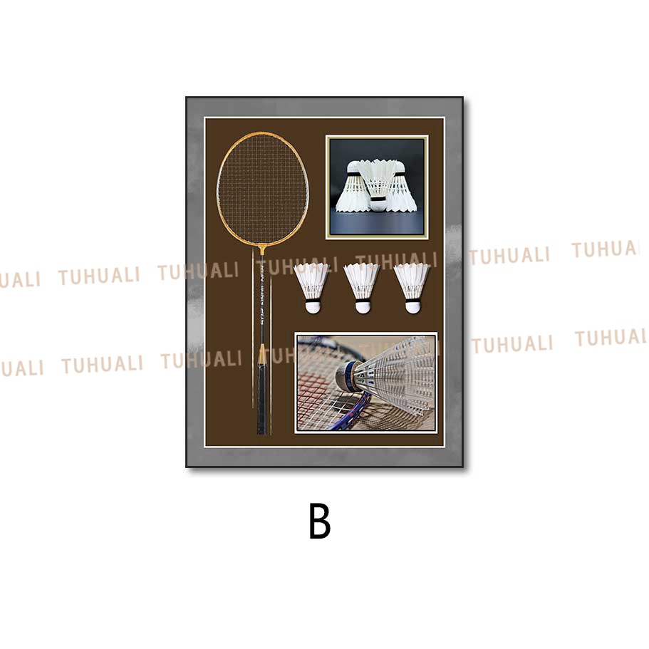 Bádminton colgando pintura sala de estar sofá de fondo pintura de la pared pintura física tridimensional pasillo dormitorio mural de alta calidad