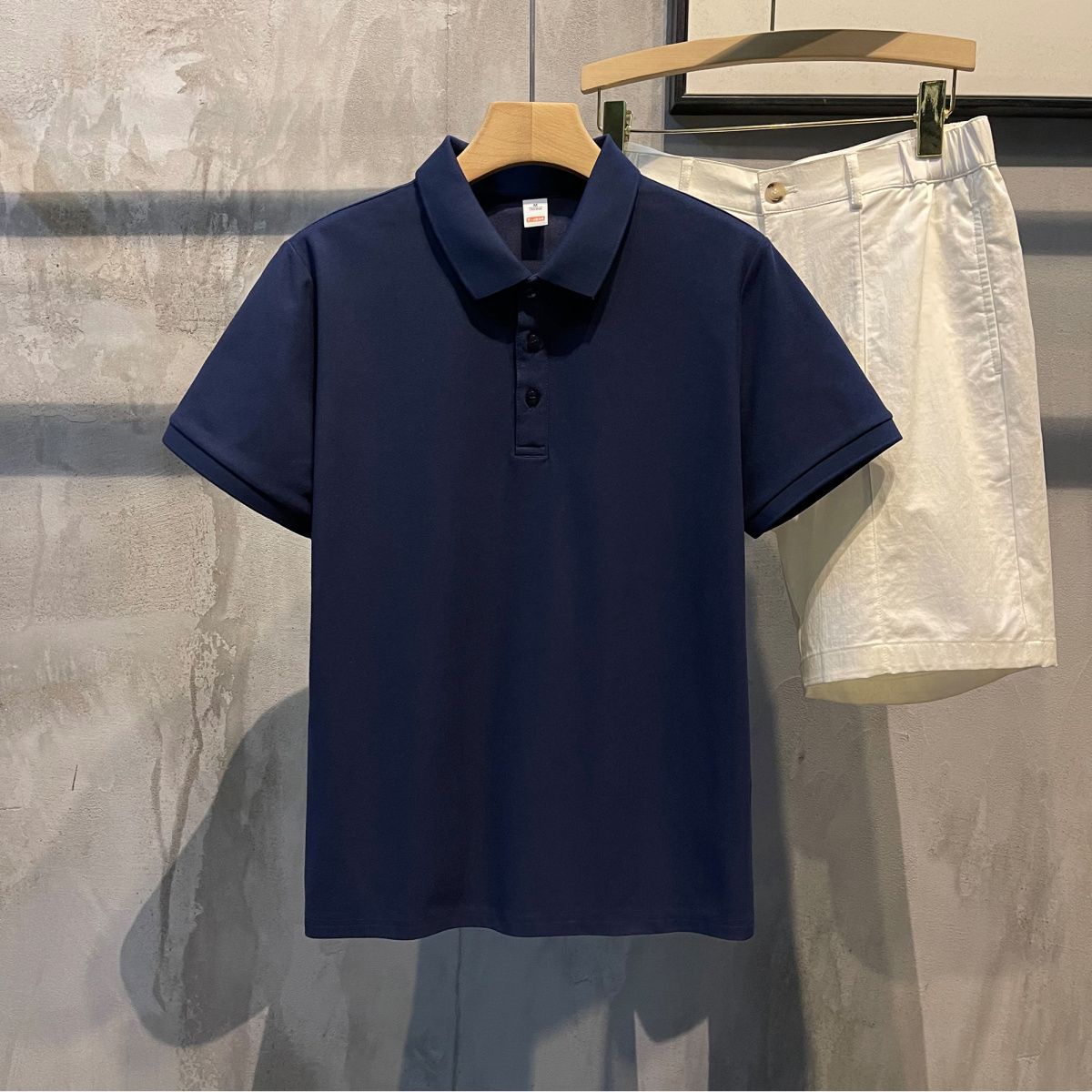 Chemise d'été pour homme, col, manches courtes, coupe ample, couleur unie tendance, style américain décontracté, grandes tailles disponibles._voghion.com