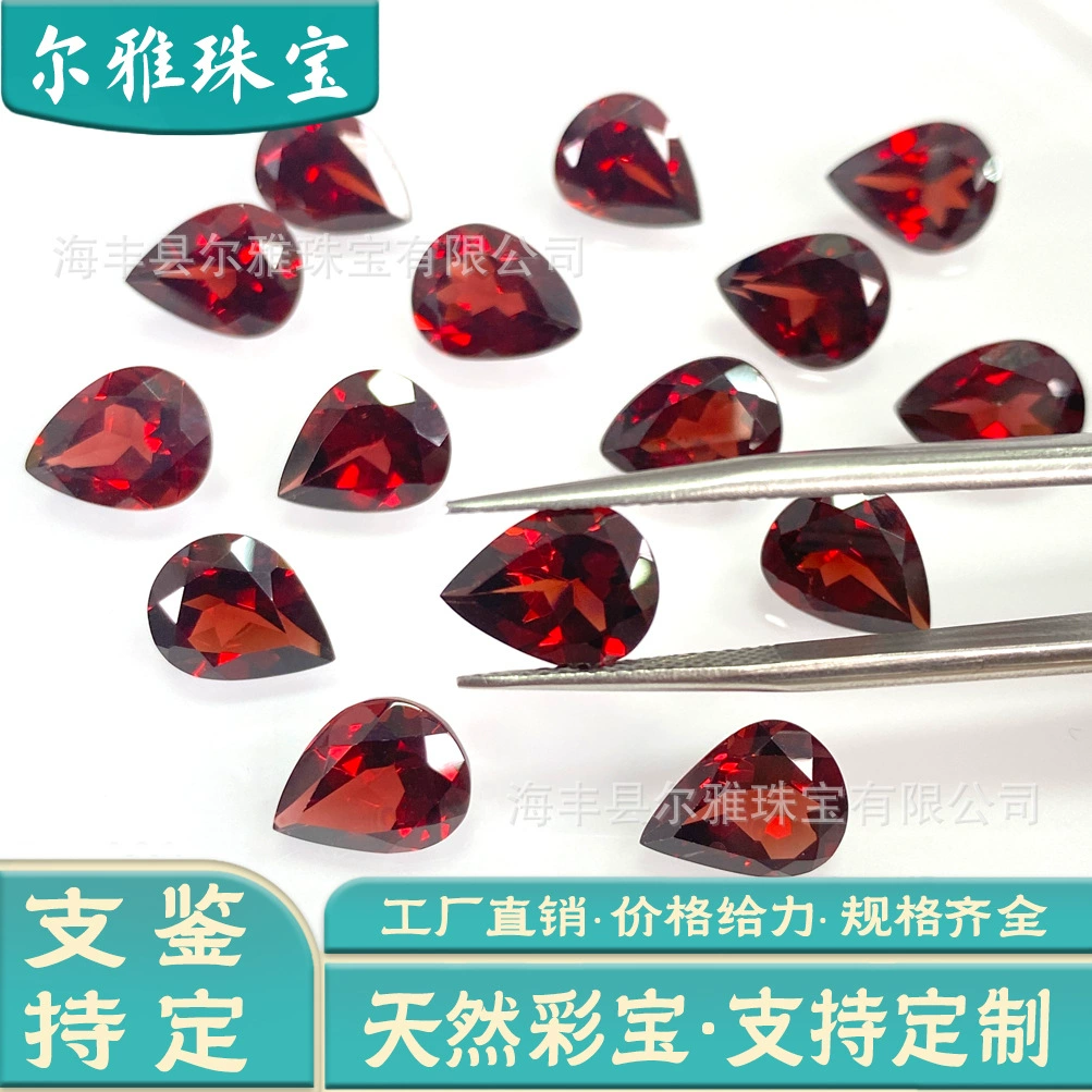 Натуральный гранат рубленый каплевидный камень ручной работы