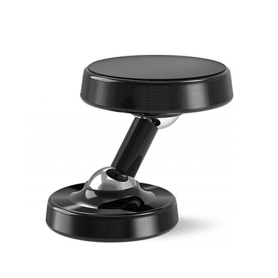 Double-Ball Rotating Alloy Dual-Axis Fitness Car phone holder - double-head-strong-magnetic-height-39mm-matte-black