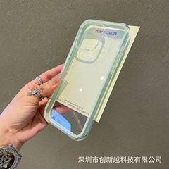 适用苹果16Promax纯色边框二合一手机壳iPhone15高透亚克力防摔套