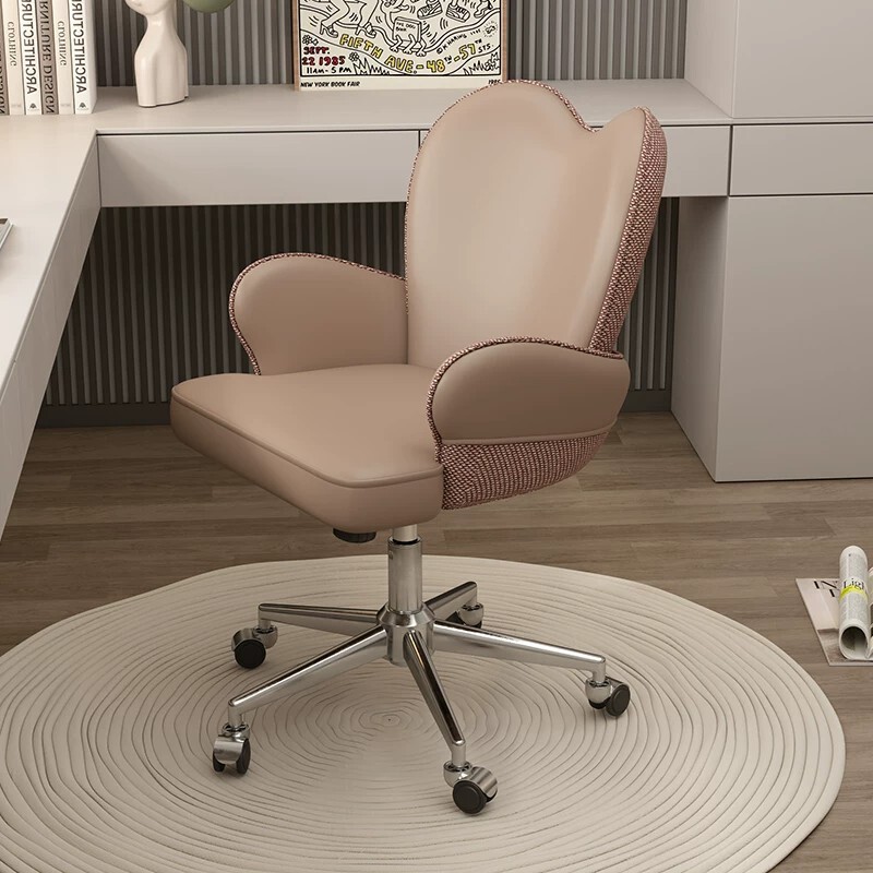 Italian-Style Home Computer Chair for Bedroom and Study, Comfortable for Long Sitting, Adjustable Height, Swivel Wheels, Desk Chair, Popular Live Streaming Swivel Chair