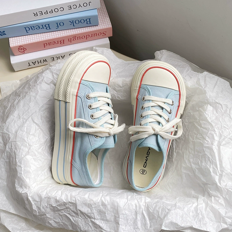 Women's Platform Canvas Sneakers, Breathable Lightweight Summer Shoes, Sizes 35–40