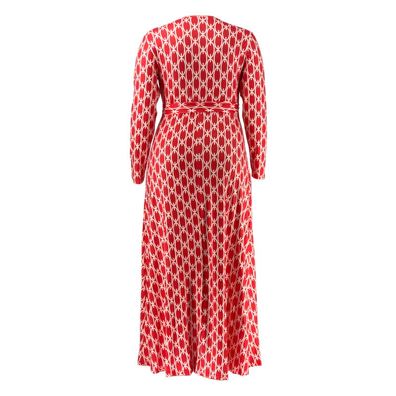 Swing Dress Streetwear Commute V Neck Long Sleeve Printing Maxi Long Dress Daily display picture 55