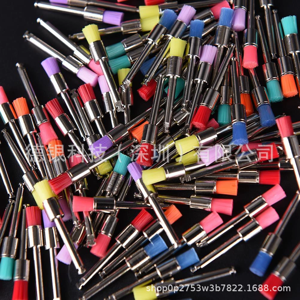 Щетка для чистки зубов, полировальная щетка для полости рта, пластиковая полировальная щетка с плоской головкой, полировальный материал, заостренная полировальная щетка