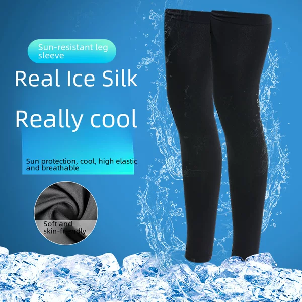 Summer Ice Silk Sun Protection Leg Covers, Men's and Women's Leg Sleeves, Sports Outdoor Running Leg Guards, Cool Knee Pads, Beautiful Leg Socks