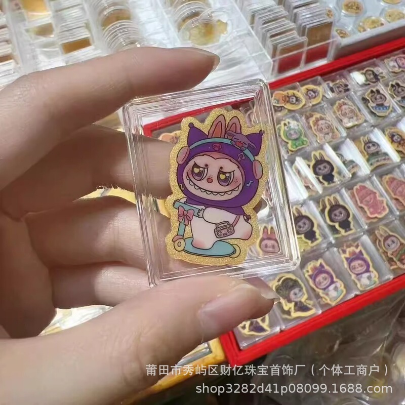 卡贴纸库洛米小新皮卡丘哆啦A梦泡泡玛特财库手机贴潮流金饰|undefined