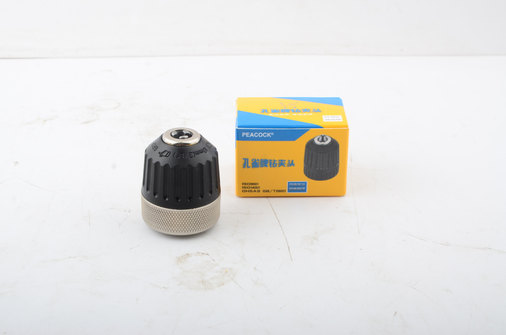 Plastic hand tight semi-metal drill chuck 0.8-10 clamping range