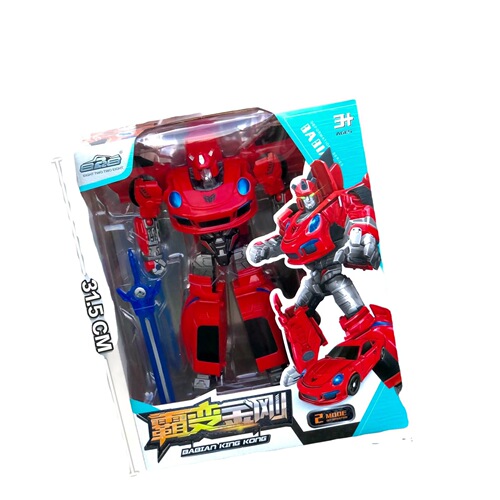 Children's large transforming robot model toy car Wasp Optimus transforming car boy model toy