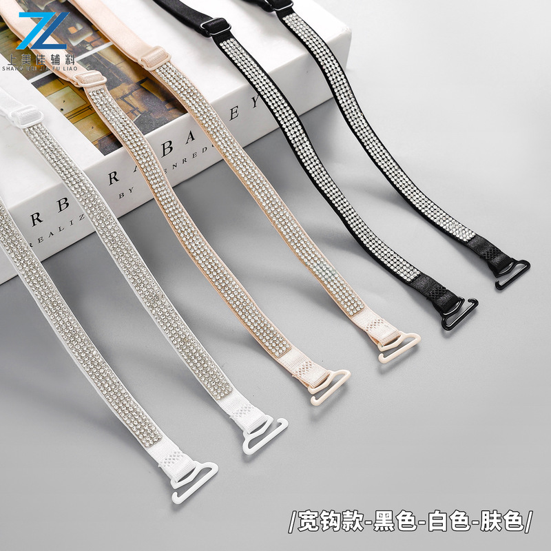 Cross-Border Diamond-Encrusted Shoulder Straps Can Be Exposed, Intimates Dress, Diamond Shoulder Straps, Vest Cross-Back Bra Shoulder Straps Manufacturer