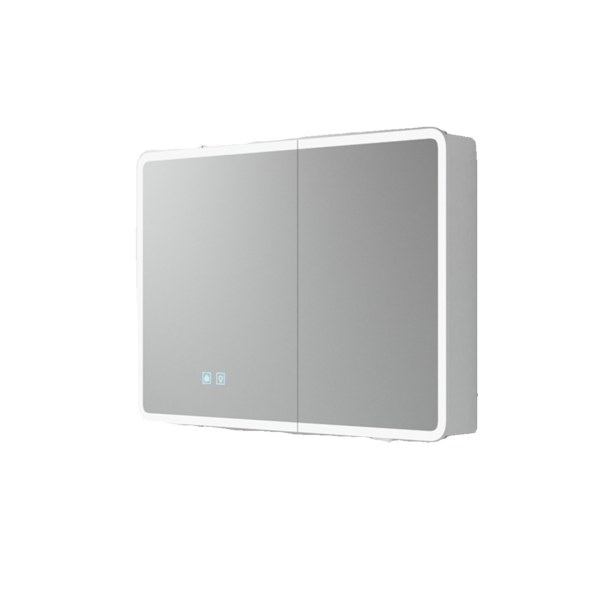 Engrosamiento espacio de aluminio espejo de baño gabinete inteligente belleza separada rejilla arco anti-colisión táctil inodoro tejido agujero inodoro