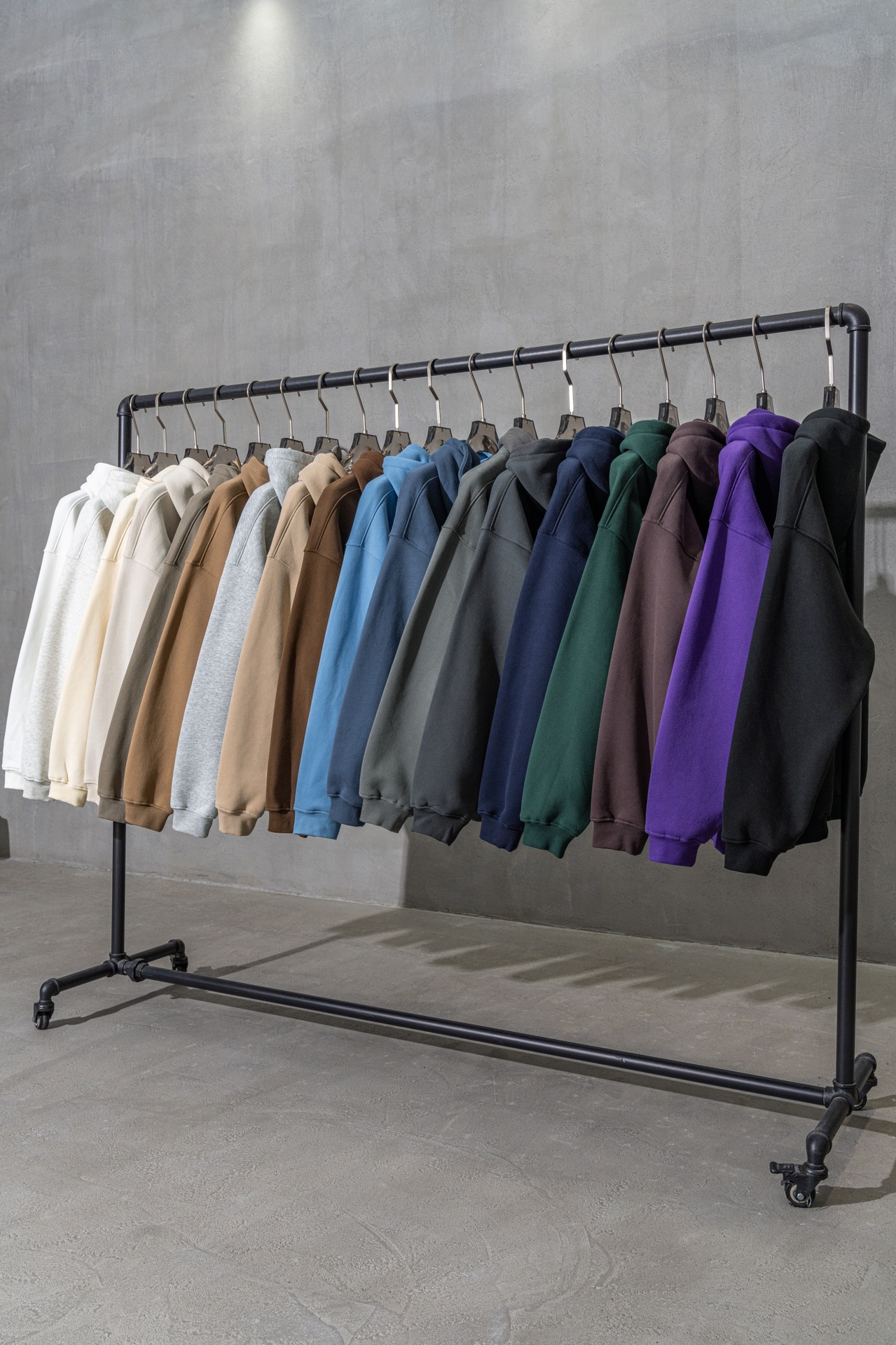 Vêtements pour hommes tendance de la rue, style décontracté de base, couleur unie, plus velours, tricot, casquette de sport, pull à capuche_voghion.com