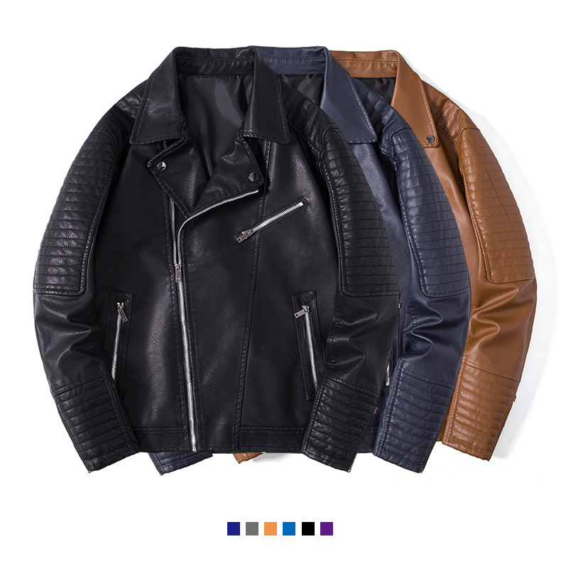 Men's Leather Jacket For Autumn, Casual Lapel Style For Men_voghion.com