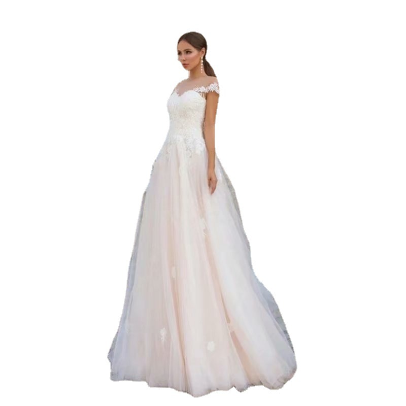 El Comercio exterior europeo y americano Amazon AliExpress desea estación independiente nuevo encaje estilo bohemio piso-longitud vestido de novia