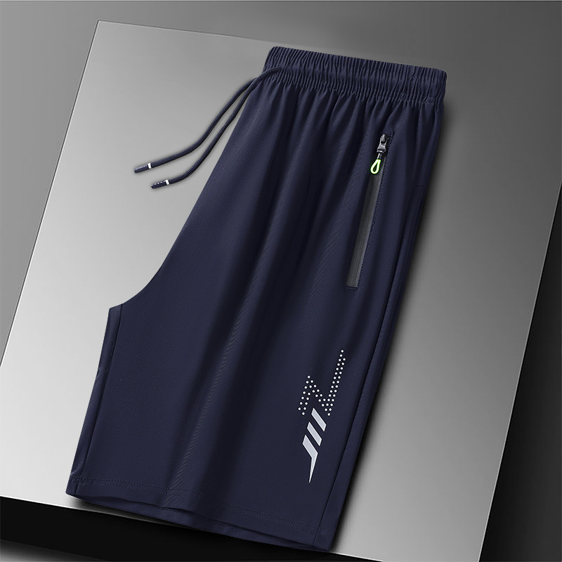 Verano hielo pantalones cortos de tamaño grande hombre delgados pantalones deportivos sueltos running casual pantalones rápidos al por mayor