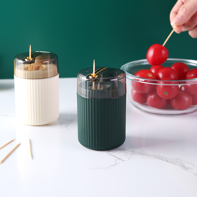 Palillo automático caja de luz de lujo de plástico prensa palillo titular creativo hogar conveniente palillo puede palillo de dientes caja de almacenamiento