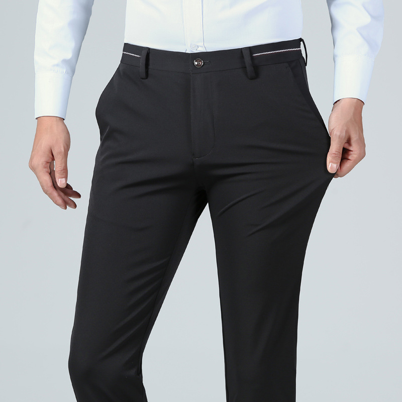 Casual Pants Men's Spring and Autumn New Fashion Black Men's Stretch Pants Straight Slim-fit Youth Business Casual Pants Casual Pants Men's Spring and Autumn New Fashion Black Men's Stretch Pants Straight Slim-fit Youth Business Casual Pants