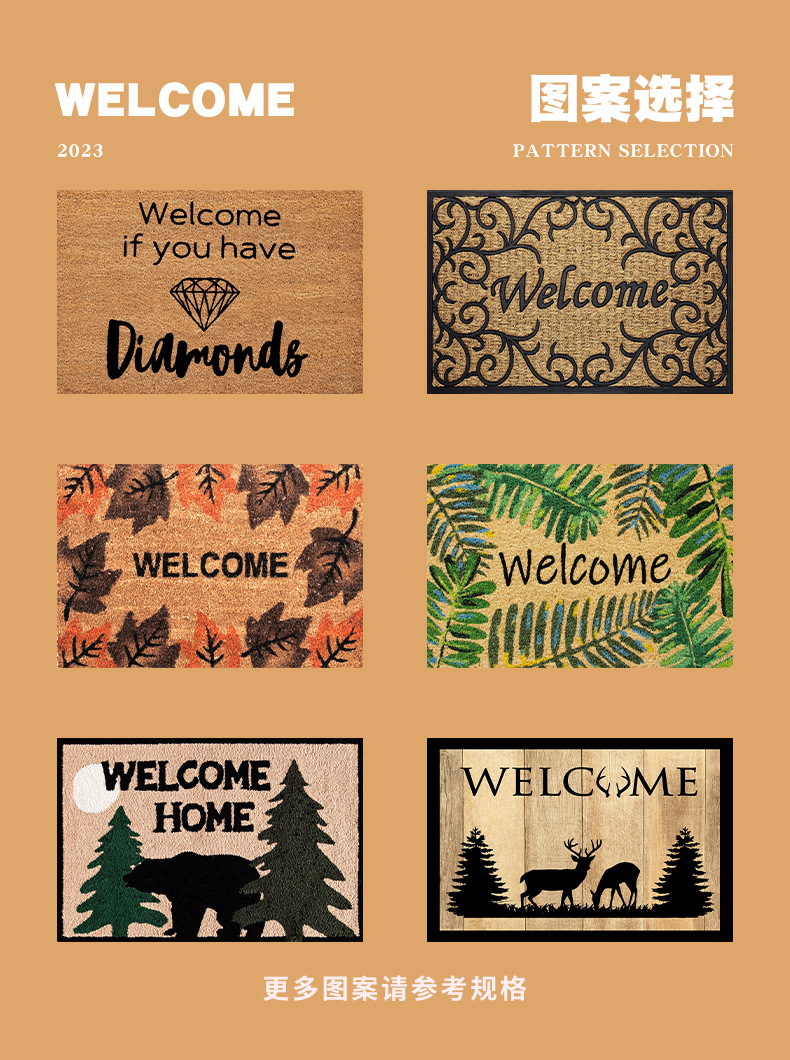Cross-Border Entrance Door Mats Factory Wholesale Amazon Foyer Mats Welcome Series Stain-Resistant Mats Amazon