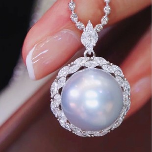 Pt900 Accessories Double Circle Luxury Concealer Pendant Zircon Inlaid with 14-15 Beads Without Chain Without Beads