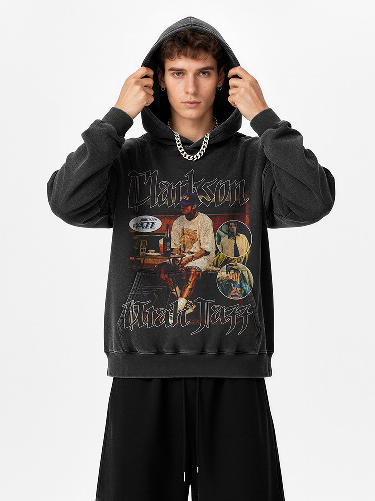 Transfronterizo Clarkson Clarkson camiseta de estrella retro estadounidense de manga corta con estampado