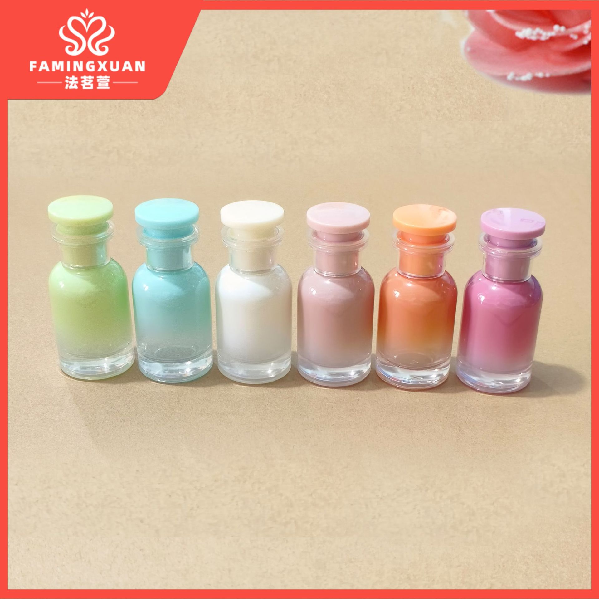 Faimingxuan sub-embalaje botella vacía botella de perfume a granel de vidrio 30ml botella vacía de perfume de aerosol de vidrio de color caramelo