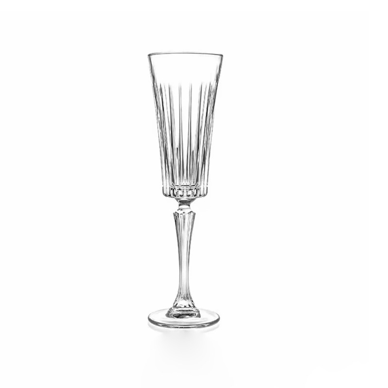 Taza de champagne francesa elegante taza de vidrio rayado, taza de vino medio antiguo, taza de hotel retro europea