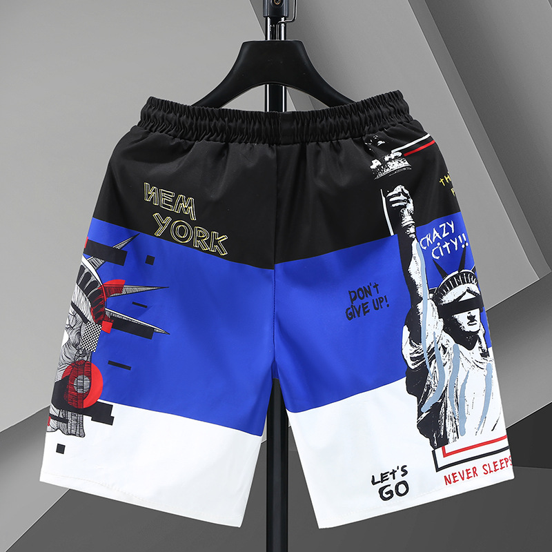 Új férfi nyári felsőruházat, vékony rövidnadrág diákoknak, gyorsan száradó koreai változat, csinos ötrészes strandnadrág,_voghion.com