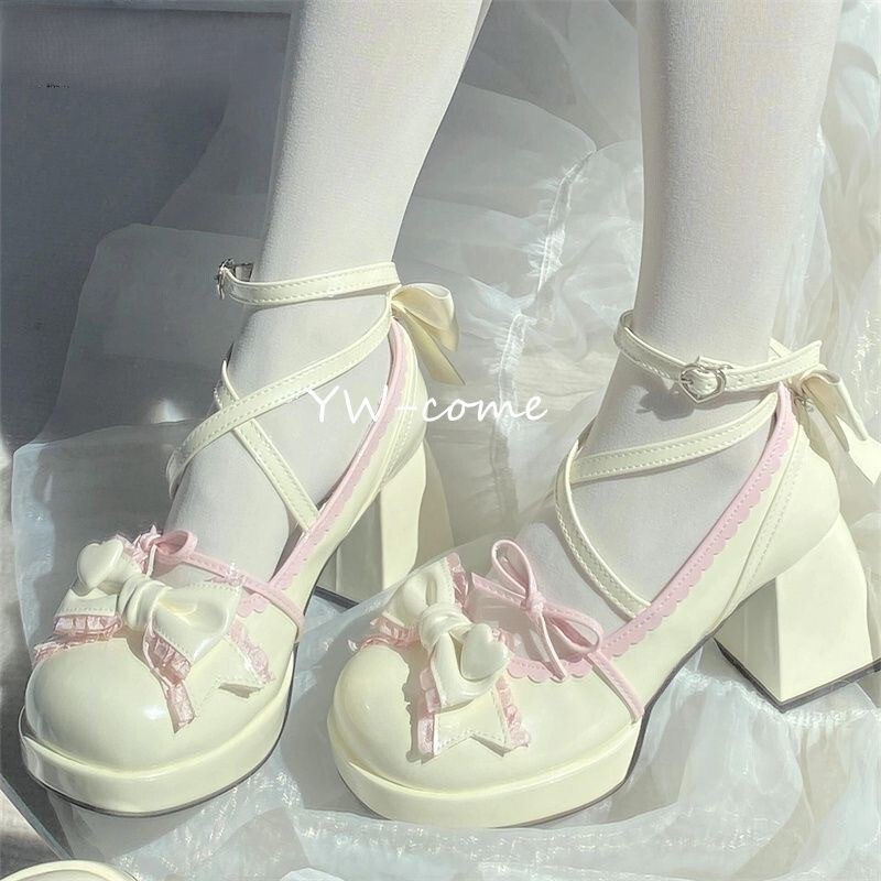 2024 New Cute Blue JK Leather Shoes Princess Style Bow Mary Jane Lolita Sweet College Style Women 2024 New Cute Blue JK Leather Shoes Princess Style Bow Mary Jane Lolita Sweet College Style Women