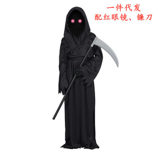 Halloween Red Eye Death Costume Kids Dark Ghost Horror Cosplay suit Ghost Demon Show